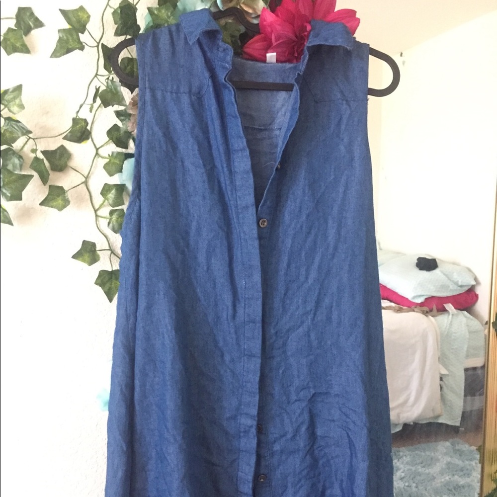 Long blue denim dress/shirt